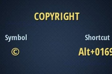 Copyright: simbolo e shortcut