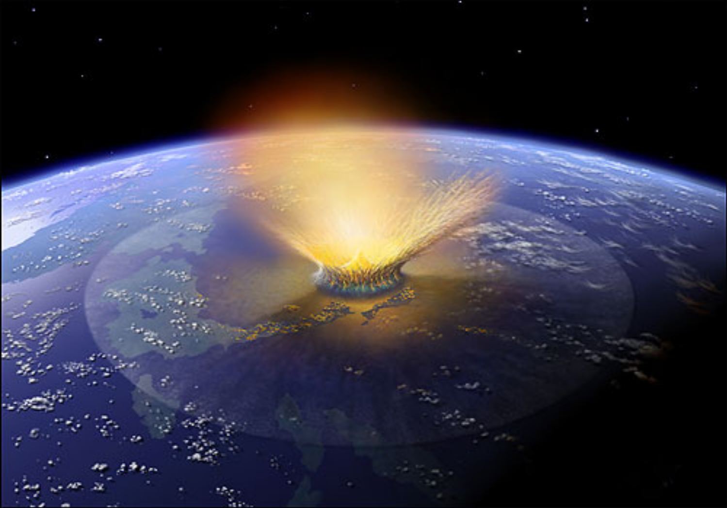 L'impatto di un asteroide sulla Terra.