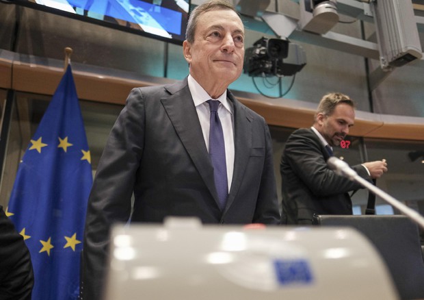 Draghi durante il suo intervento all'assemblea della Bce.