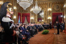 Il ministro degli Esteri Enzo Moavero Milanesi al Quirinale durante un incontro con i partecipanti agli "Stati Generali della lingua italiana nel mondo" 2018.