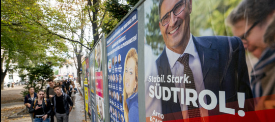Svp, cartelloni pubblicitari per le elezioni in Trentino Alto Adige.