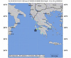 Cartina della zona dell'epicentro del terremoto