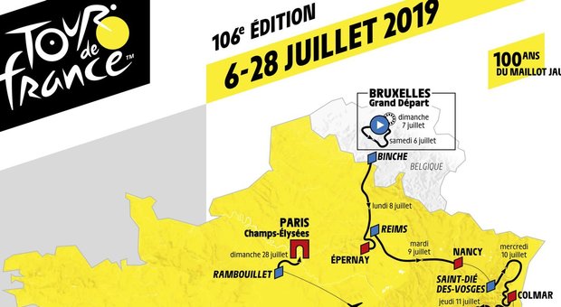 La mappa del Tour de France 2019