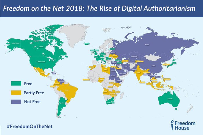 La mappa di "Internet Freedom".