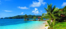 Una spiaggia dell'isola di Palau. Creme