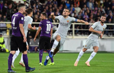 Alessandro Florenzi festeggia il gol del pareggio contro la Fiorentina.
