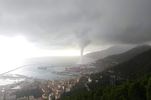 Salerno: Tromba d'aria nei pressi del porto commerciale. Maltempo