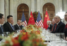 Donald Trump e Xi Jinping durante la cena nel G20 a Buenos Aires.