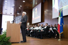 Il Presidente della Repubblica Sergio Mattarella durante il suo indirizzo di saluto in occasione della cerimonia di inaugurazione dell'anno accademico 2018/2019 dell'Università di Studi di Verona.