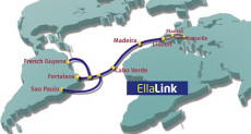 Mappa con il disegno della prima connessione diretta fra Europa e Sud America.