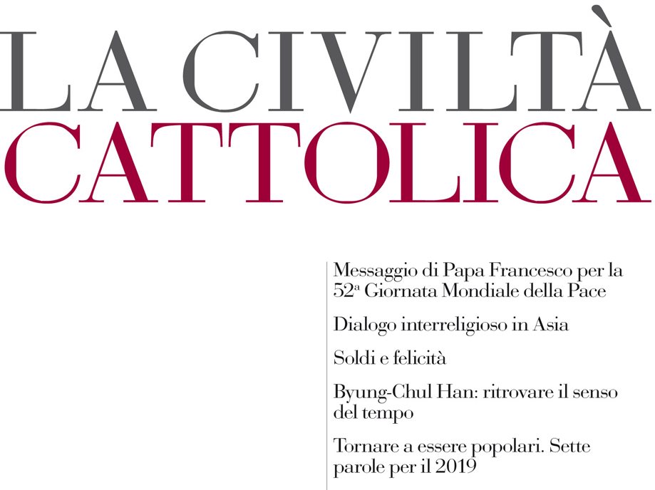 La copertina del primo numero del 2019 di La Civiltà Cattolica.
