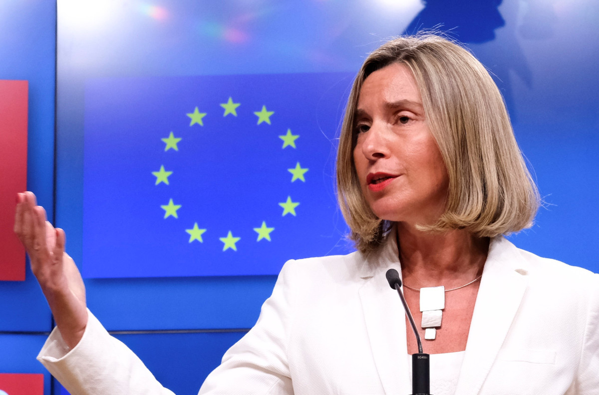Federica Mogherini alta representante de la Unión Europea para Asuntos Exteriores y Política de Seguridad rechazó a nombre de la institución el nuevo mandato de Nicolás Maduro.