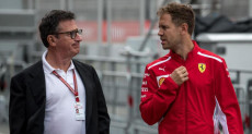 L'ad della Ferrari, Camilleri, con Sebastian Vettel.