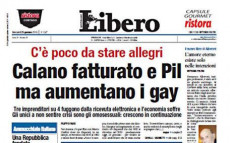 La prima pagina del giornale "Libero" con il titolo incriminato.