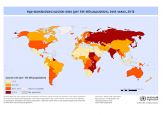 La mappa dei suicidi nel mondo