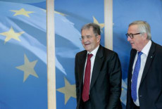 Romano Prodi con il con il Presidente della Commissione Europe, Jean-Claude Juncker.