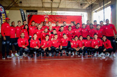 Foto di gruppo del Caracas F. C. alla presentazione della squadra.