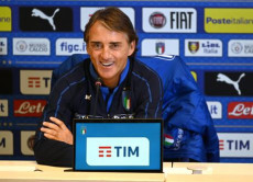 Il Ct Roberto Mancini durante la conferenza stampa.