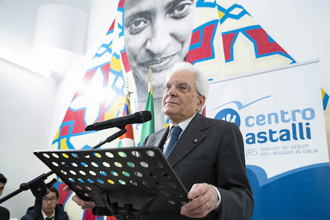 Il Presidente Sergio Mattarella all'inaugurazione del centro di accoglienza "Matteo Ricci".