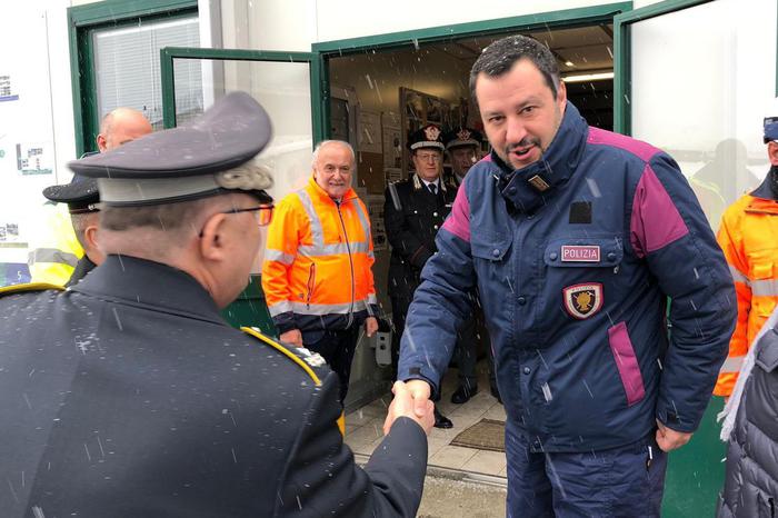 Il ministro dell'Interno Matteo Salvini visita il cantiere della Tav a Chiomonte