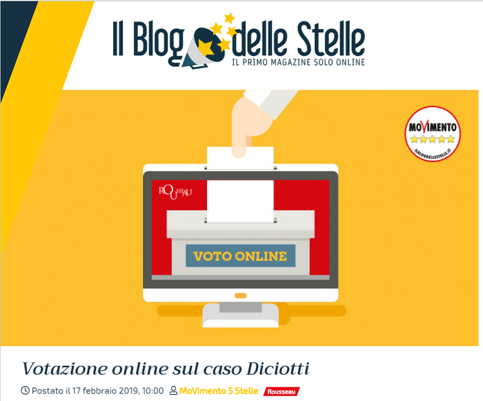 Il sito del blog 5Stelle per il voto online.