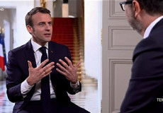 Il presidente francese Emmanuel Macron intervistato da Fabio Fazio.