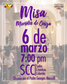 Il poster del Mercoledì delle Ceneri alla Casa dìItalia di Maracay