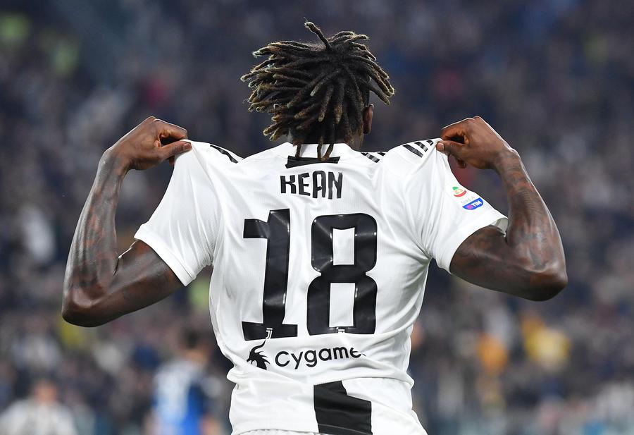 Così Moise Kean festeggia il suo gol all'Empoli. Juventus