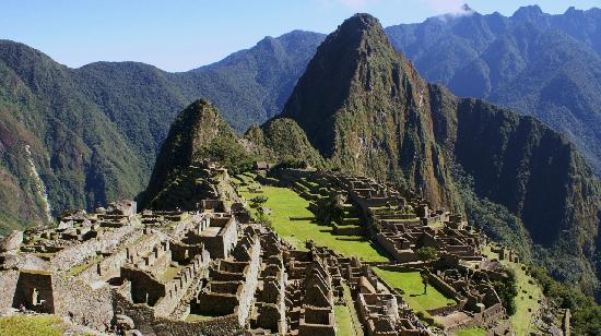 Vista aerea di Machu Picchu in Perù