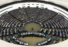 Una veduta panoramica del Parlamento Europeo. Europee