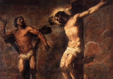 La Crocifissione, Gesù con il buon ladrone.
