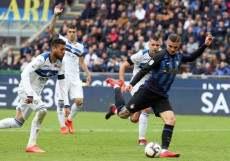 Mauro Icardi in azione nella partita Inter - Atalanta.
