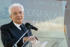 Il Presidente Sergio Mattarella alla cerimonia per i 500 anni dalla morte di Leonardo da Vinci