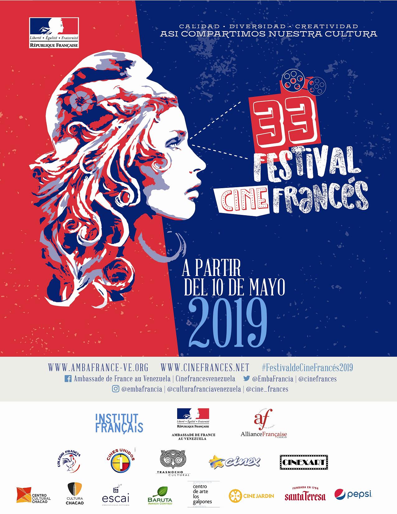 Afiche oficial del Festival de Cine Francés 2019