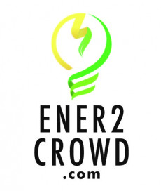 Logo di Ener2Crowd, una lampadina dai contorni giallo e verde.