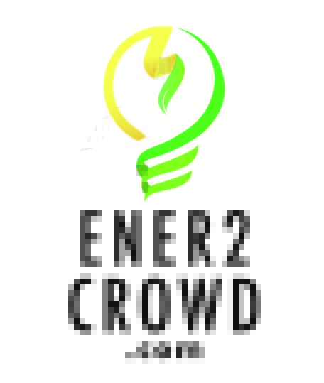 Logo di Ener2Crowd, una lampadina dai contorni giallo e verde.