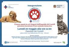 Il poster dell'invito dell'Ospedale a portare animali domestici in visita ai ricoverati.