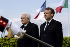 Il Presidente della Repubblica Sergio Mattarella con il Presidente della Repubblica Francese Emmanuel Macron.