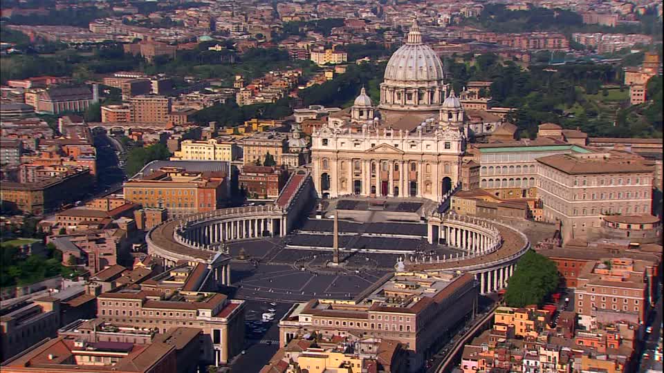 Veduta dall'alto dell'area di Città del Vaticano.