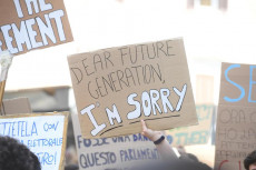Un momento della "Global strike for future" degli studenti a Roma.