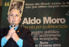 Maria Fida Moro durante un suo intervento ad una conferenza su suo padre Aldo Moro.