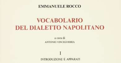 La copertina del Vocabolario del dialetto napoletano di Emmanuele Rocco.