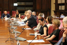 Il Ministro per i beni e le attività culturali, Alberto Bonisoli, con i direttori delle Accademie e degli Istituti di Cultura stranieri presenti a Roma.