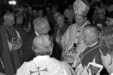 Il cardinale Carlo Maria Martini con Francesco Cossiga prima della messa a Milano,