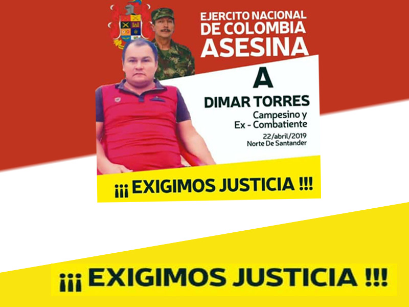 Il manifesto del Partito Comunista Colombiano sulla morte diell'ex Farc Dimar Torres.