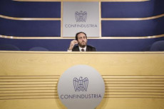Alessio Rossi, nuovo presidente dei Giovani Industriali di Confindustria, durante la conferenza stampa dopo la proclamazione della sua elezione.