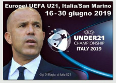 Tabellone degli Europei UEFA U21 al via con la foto di Gigi Di Biagio.