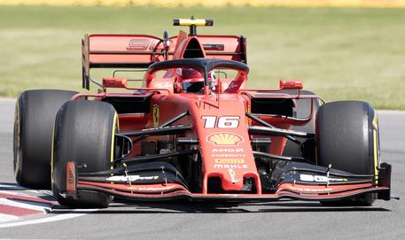 Charles Leclerc con la sua Ferrari durante le prove del GP del Canada a Montreal.