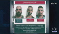 Fermo immagine del telegiornale della tv Televisa con le foto dei tre arrestati.