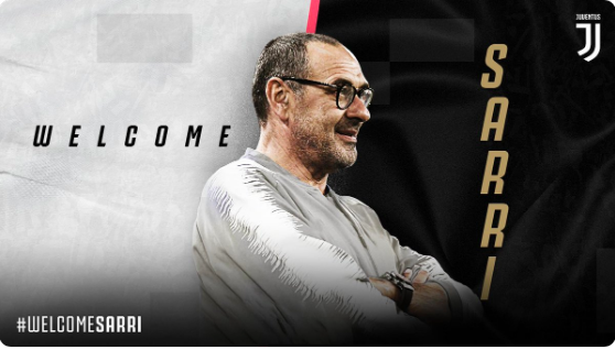 La Juventus dà il Benvenuto a mister Maurizio Sarri.